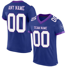 Load image into Gallery viewer, Custom Royal White-Purple Mesh Authentic Football Jersey
