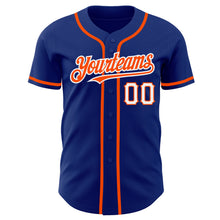 Load image into Gallery viewer, Custom Royal Orange-White Authentic Baseball Jersey
