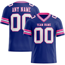 Load image into Gallery viewer, Custom Royal White-Pink Mesh Authentic Football Jersey
