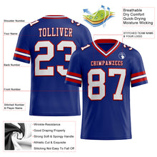 Load image into Gallery viewer, Custom Royal White-Red Mesh Authentic Football Jersey
