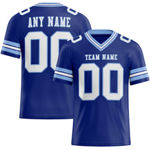 Load image into Gallery viewer, Custom Royal White-Light Blue Mesh Authentic Football Jersey
