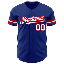 Load image into Gallery viewer, Custom Royal White-Red Authentic Baseball Jersey
