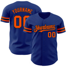 Load image into Gallery viewer, Custom Royal Orange-Black Authentic Baseball Jersey
