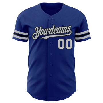 Custom Royal Gray-Black Authentic Baseball Jersey