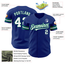 Load image into Gallery viewer, Custom Royal White-Kelly Green Authentic Baseball Jersey
