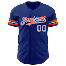 Load image into Gallery viewer, Custom Royal Light Blue-Orange Authentic Baseball Jersey
