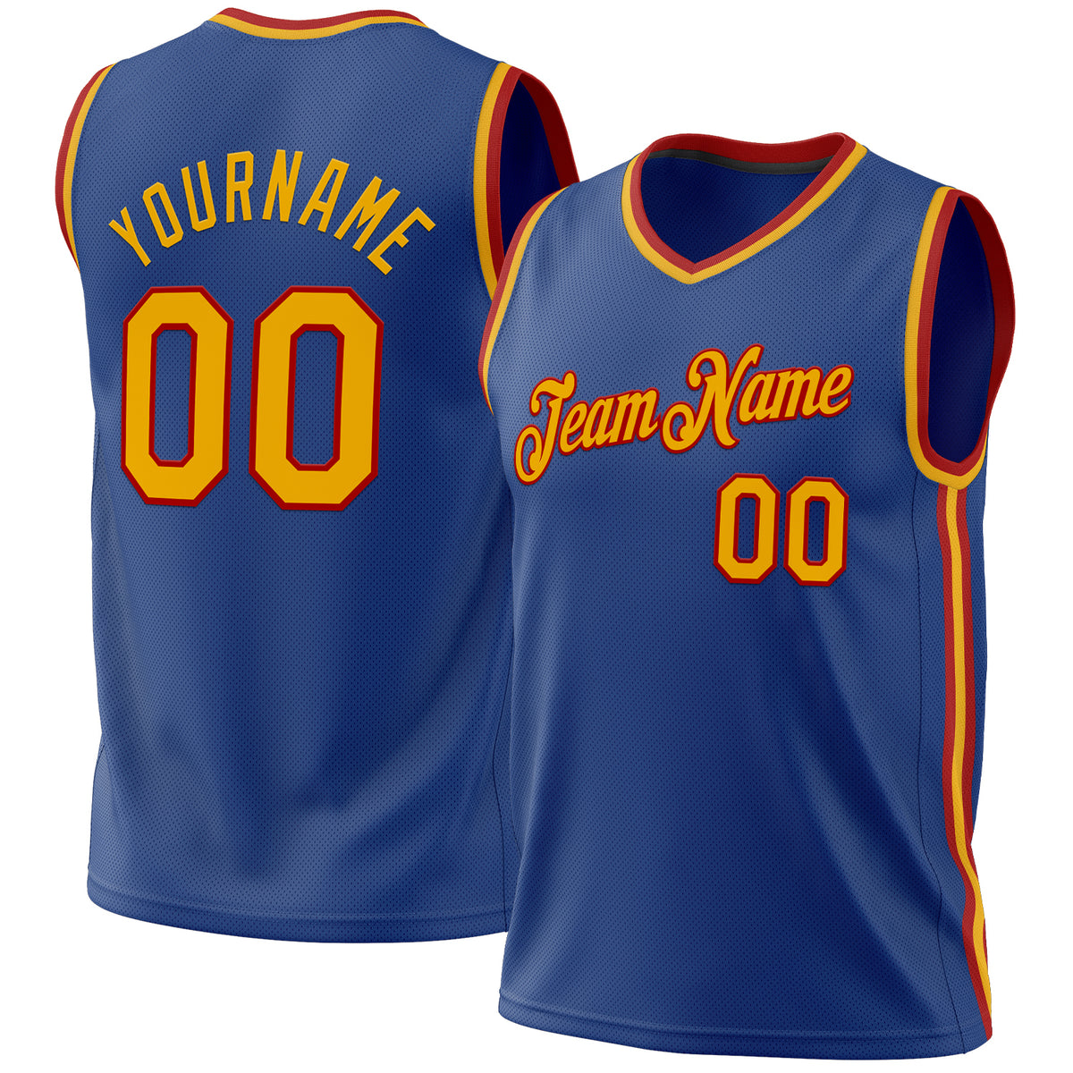 Custom Royal Gold-Red Authentic Throwback Basketball Jersey Sale– Fcustom