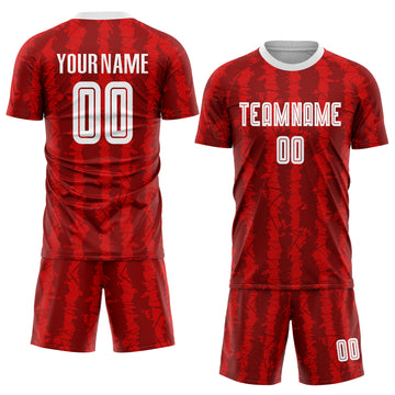 Custom Red White-Black Sublimation Soccer Uniform Jersey