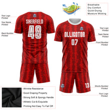 Load image into Gallery viewer, Custom Red White-Black Sublimation Soccer Uniform Jersey
