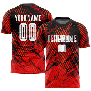 Custom Red White-Black Sublimation Soccer Uniform Jersey