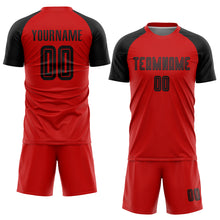 Load image into Gallery viewer, Custom Red Black Sublimation Soccer Uniform Jersey
