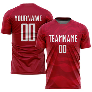 Custom Red White Sublimation Soccer Uniform Jersey