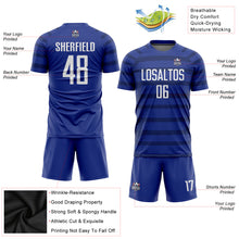 Load image into Gallery viewer, Custom Royal White-Navy Sublimation Soccer Uniform Jersey
