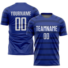 Load image into Gallery viewer, Custom Royal White-Navy Sublimation Soccer Uniform Jersey
