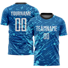 Load image into Gallery viewer, Custom Royal White-Light Blue Sublimation Soccer Uniform Jersey
