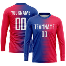 Load image into Gallery viewer, Custom Red White-Royal Sublimation Soccer Uniform Jersey
