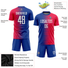 Load image into Gallery viewer, Custom Red White-Royal Sublimation Soccer Uniform Jersey
