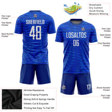 Load image into Gallery viewer, Custom Royal White Sublimation Soccer Uniform Jersey
