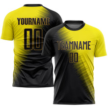 Load image into Gallery viewer, Custom Gold Black-Old Gold Sublimation Soccer Uniform Jersey
