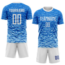 Load image into Gallery viewer, Custom Royal White Sublimation Soccer Uniform Jersey
