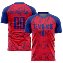 Load image into Gallery viewer, Custom Red Royal Sublimation Soccer Uniform Jersey
