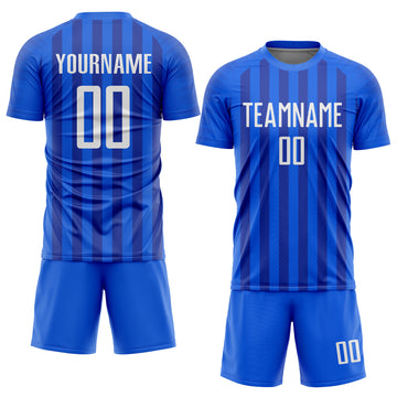 Custom Royal White Sublimation Soccer Uniform Jersey