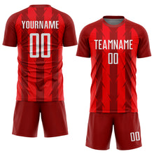 Load image into Gallery viewer, Custom Red White Sublimation Soccer Uniform Jersey
