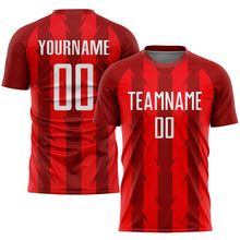 Load image into Gallery viewer, Custom Red White Sublimation Soccer Uniform Jersey
