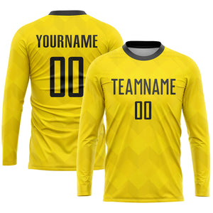 Custom Gold Black Sublimation Soccer Uniform Jersey