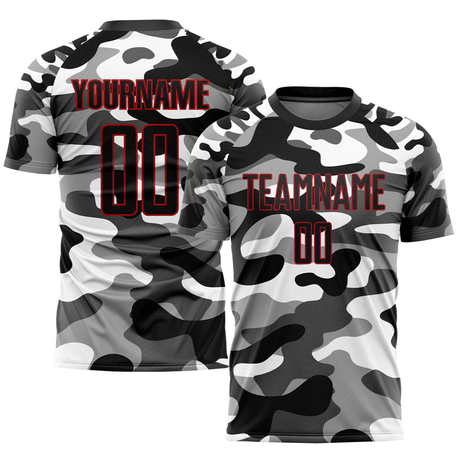 Custom Camo Red-Black Authentic Salute To Service Baseball Jersey