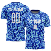 Load image into Gallery viewer, Custom Royal White-Light Blue Sublimation Soccer Uniform Jersey
