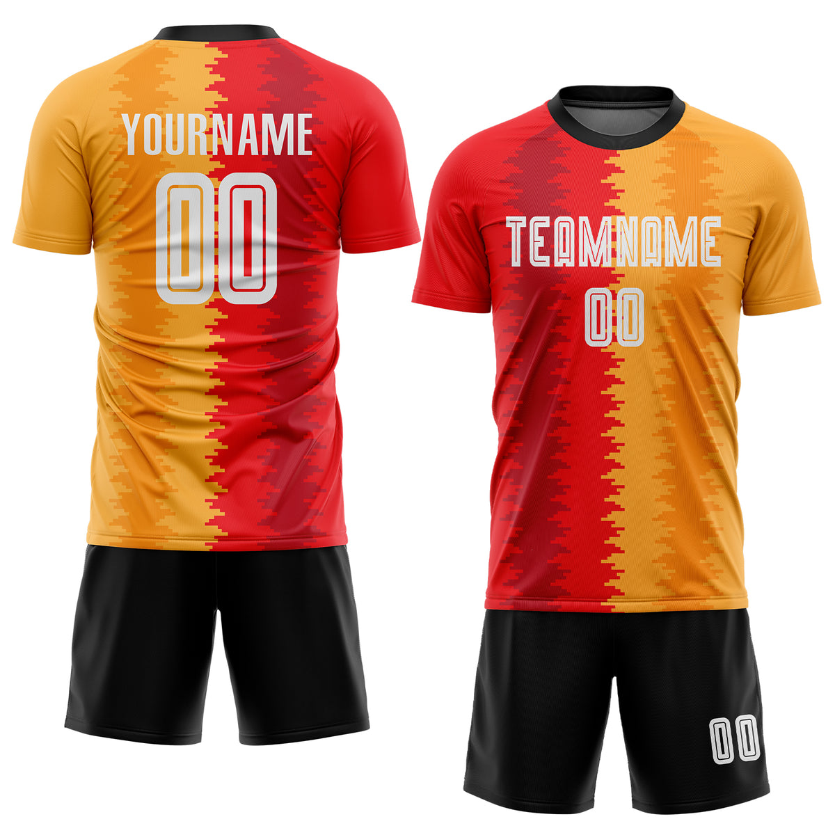 Custom Gold White-Black Sublimation Soccer Uniform Jersey Sale– Fcustom