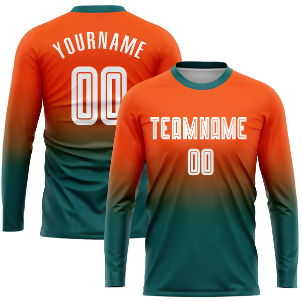 Custom Brown Orange Pinstripe Fade Fashion Sublimation Soccer Uniform Jersey