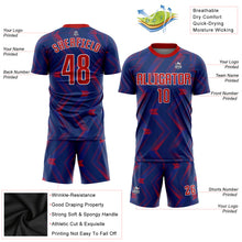 Load image into Gallery viewer, Custom Navy Red-White Sublimation Soccer Uniform Jersey
