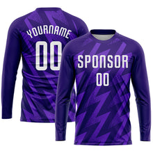 Load image into Gallery viewer, Custom Purple White Sublimation Soccer Uniform Jersey
