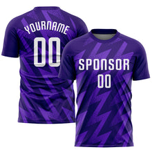 Load image into Gallery viewer, Custom Purple White Sublimation Soccer Uniform Jersey
