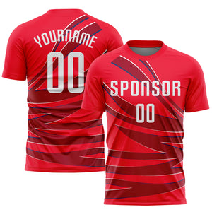 Custom Red White Sublimation Soccer Uniform Jersey