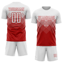 Load image into Gallery viewer, Custom Red White Sublimation Soccer Uniform Jersey
