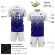 Load image into Gallery viewer, Custom White Dark Purple Sublimation Soccer Uniform Jersey
