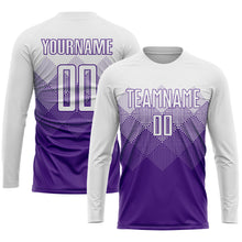 Load image into Gallery viewer, Custom Purple White Sublimation Soccer Uniform Jersey
