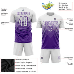 Custom Purple White Sublimation Soccer Uniform Jersey