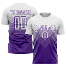 Load image into Gallery viewer, Custom Purple White Sublimation Soccer Uniform Jersey
