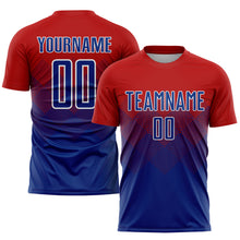 Load image into Gallery viewer, Custom Red Royal-White Sublimation Soccer Uniform Jersey
