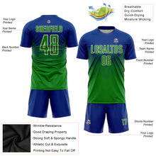 Load image into Gallery viewer, Custom Royal Keely Green-Cream Sublimation Soccer Uniform Jersey
