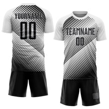 Load image into Gallery viewer, Custom White Black-Gray Sublimation Soccer Uniform Jersey
