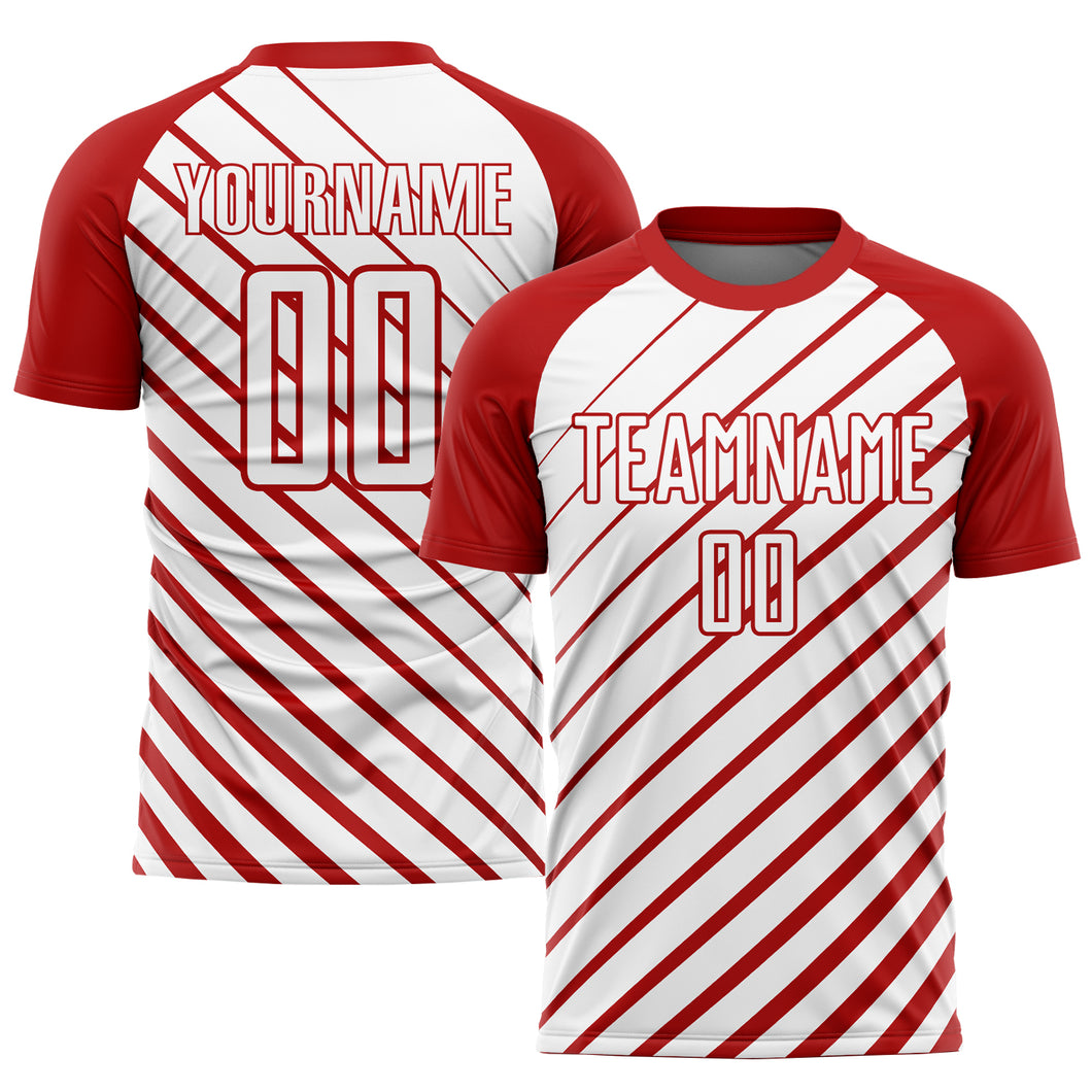 Custom Red White Sublimation Soccer Uniform Jersey