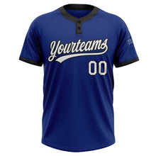 Load image into Gallery viewer, Custom Royal White-Black Two-Button Unisex Softball Jersey
