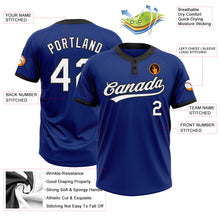 Load image into Gallery viewer, Custom Royal White-Black Two-Button Unisex Softball Jersey
