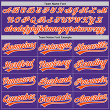 Load image into Gallery viewer, Custom Purple Orange-White Two-Button Unisex Softball Jersey
