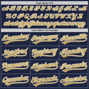 Custom Navy Old Gold-White Two-Button Unisex Softball Jersey